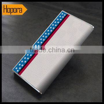 8000mah Potable PU Leather Dual USB Power Bank