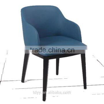 TDSM-43 QVB HANGZHOU JIANDE TONGDA BIRCH WOOD LEG PU LEAHTER SEATING AND BACK SIDE DINING CHAIR photo-2