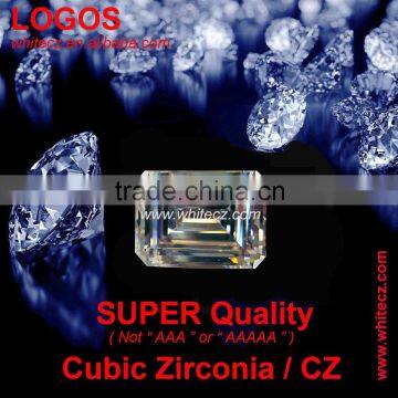 SUPER QUALITY CUBIC ZIRCONIA HAND CUT WHITE CZ, CZ STONES EMERALD/STEP SHAPE FAKE DIAMONDS LOOSE GEMSTONE ( NOT MACHINE CUT CZ )