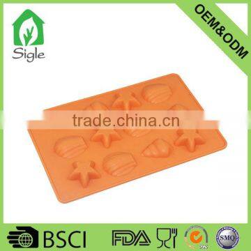 12 -cavity silicone shell chocolate mold ice cube tray jello mold candy mold decoration ice tube