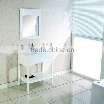 High gloss white solid wood bathroom furniture