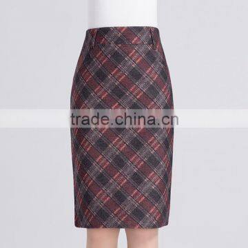 L014 Custom Design Midi Skirt 2016 New Fashion Women's Tartan Plaid Skirt