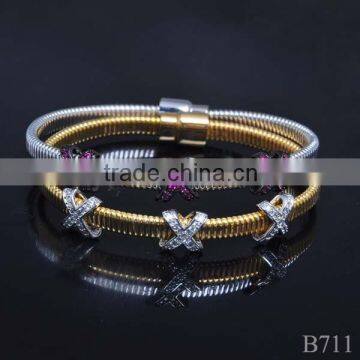 New Gold Magnetic Bracelet With Ruby Stone for Party