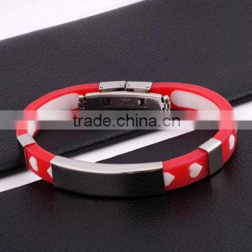 Stainless Steel Couple Love Silicone Bracelet(HB10073)