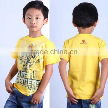 New 2016 Led Flashing Lights up Boys Yellow Bamble Bee t Shirt With 100% Cotton Fabric and Cartoon Logo