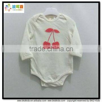 BKD 2015 GOTS certificate organic cotton cherry embroidery bodysuit