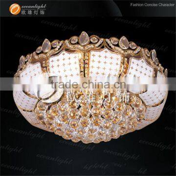 Crystal Golden Ceiling Lighting Big Round Golden Chandelier Crystal Ball Assemble Ceiling for Meeting Room/hotel Hall OW602 photo-5