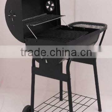 luxury high quality barrel charcoal bbq grill with side plate