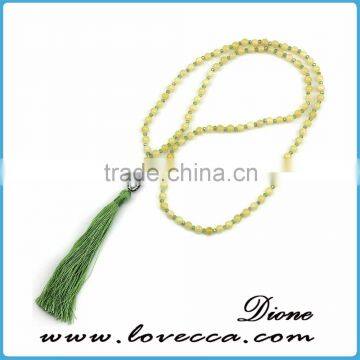 Good quality wholesale fashion beads stone tassel necklace pendant