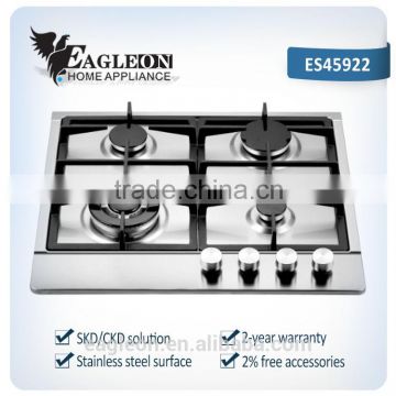 590 Stainless steel built-in gas stove hob/ gas range/ cooktop/ 4 Sabaf burner