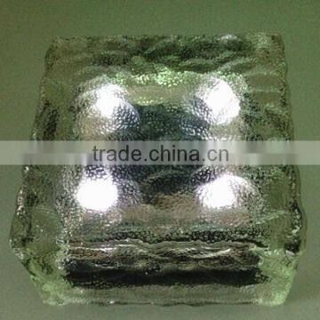 Frosted Waterproof Glass Led Ice Brick Paver Solar Pathway Garden Light photo-4