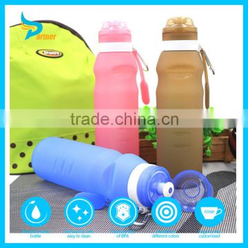 New Products 2016 Outdoor Portable Squeeze Sport Bottle Silicone Foldable BPA Free Water Drink Bottle