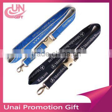 Customized Top Quality No MOQ Woven Logo Lanyard with Metal Hook