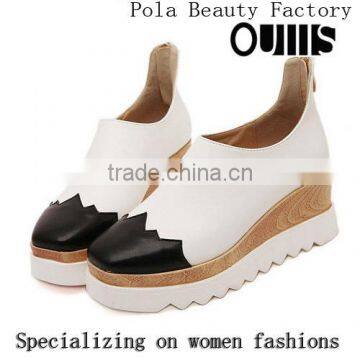 2015 Cheaper High Quality Double Color Outsole Casual Shoes for Woman Beautiful Double Color Leisure Shoes for Woman PM3903