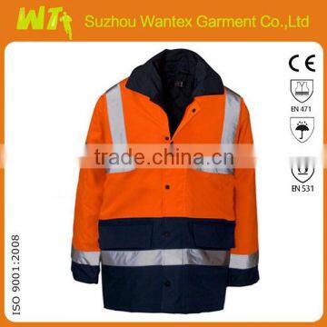 reflective workwear winter jacket heavy warming working clothing protective waterproof jacket