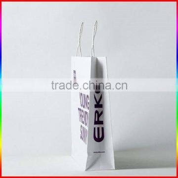 Branded Clothes White Kraft Paper Packing Bag With Purple Printing photo-3
