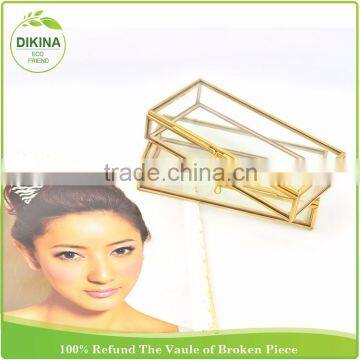 Small Brass Bound Glass Case - Trinkets Precious Things Display Crafts Photo USB Jewelry Packing Custom Magnetic Box With Lock photo-5