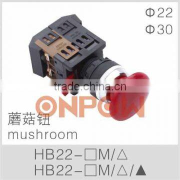 HB22 mushroom,mushroom push switch,mushroom switch