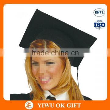 Black felt bachelor cap