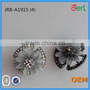 New!!!Beautiful Hotsale Flower-shaped Crystal Cat's Eye Stone Rhinestone Button for Garment Decoration photo-2