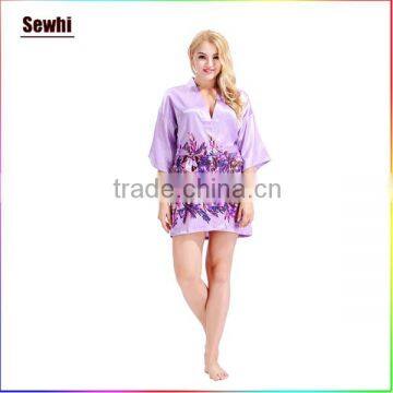 Comfortable Satin Printed Bathrobe/pajamas for Women photo-5
