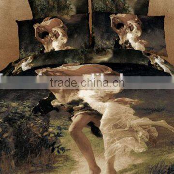 four six 3D reactive printing flat screen tiger 6pc duvet cover set