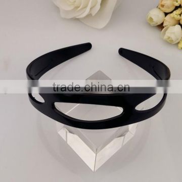 Lady Hollow out black Plastic Hair Hoop hair twisted Headband No-slip Beauty Skinny Plastic Basic elastic sport Headbands