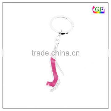 Pink High-heeled shoes rhinestone Pendant keychain