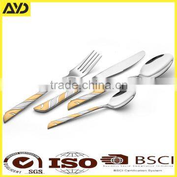 stainless steel cutlery with golden plated