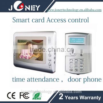 7''TFT Display Color Visual controller with Time Attendance and Door Phone