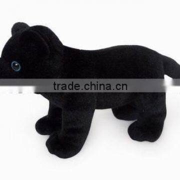 factory wholesale realistic standing black panther plush toy stuffed plush jungle animal toy super soft plush black panther toy