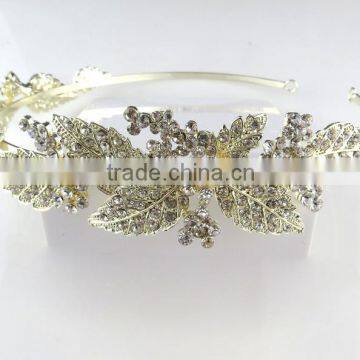 Elegant fashion flower leaf tiara