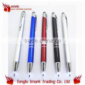 promotion aluminum touch screen stylus pen with light