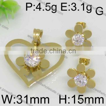 hot popular wholesale costum jewelry made in china gold plated heart design products