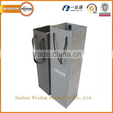 popular printing one bottle wine paper bag with OEM logo