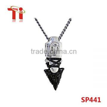 skull arrrowhead pendant necklace for men twisted chain with lobster clasp