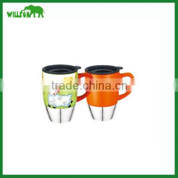 new item 430ml ceramic coffee mug with handle and lid