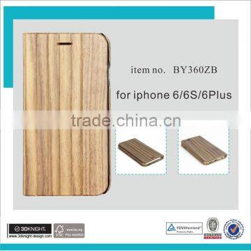 Real Genuine Wood Bamboo Wooden flip Case Cover for natural wood iphone 6 case