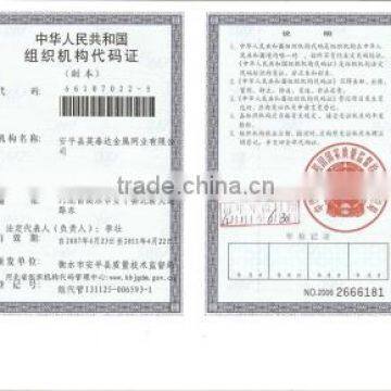 Organization's code certificate