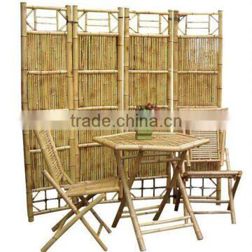 Bamboo Screen Table and Chair Set