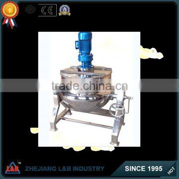 Stainless steel 300L inclinable steam jacketed kettle,cooking pot with agitator