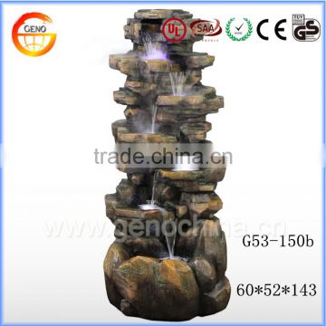 Stone rockery large polyresin water fountain with led light packing