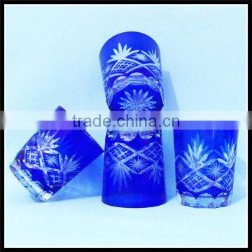 2017 trendy home and hotel stock hand cut glass tumbler