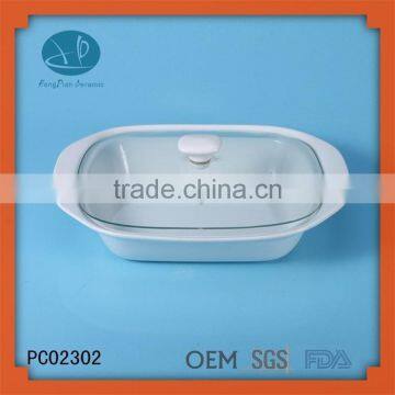 Best selling products ceramic casserole carrier set with glass lid,casserole dish