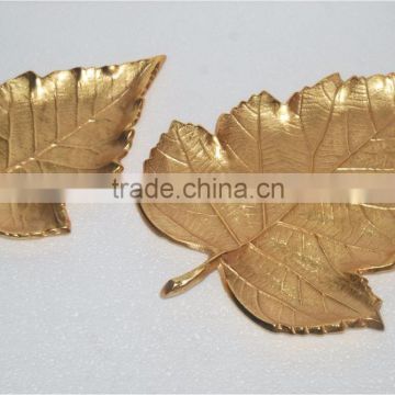 Aluminium Leaf Platters Gold Plated