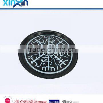 PS/ABS Dia 36cm Plastic round black barware serving tray/anti-skid anti-slip tray