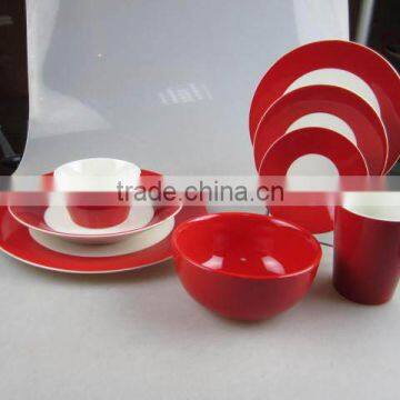 round color-glazed dinner set