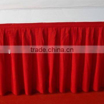 hotsale red wedding party table skirting