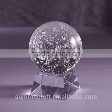 Decorative personalized crystal ball with bubbles