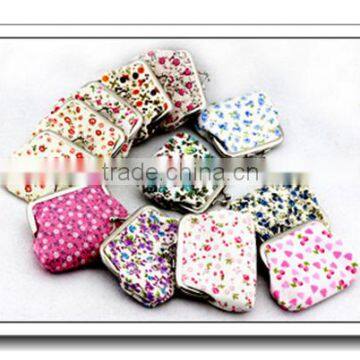 flower printed metal button Coin wallet,pocket wallet for ladies